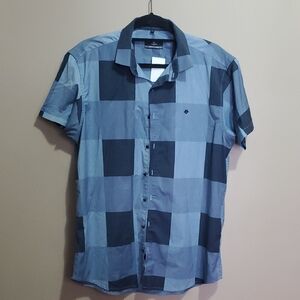 Ideal Attitude JoneAAMen's Blue Checkered Shirt Size XXL